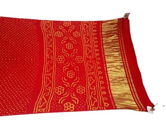 All Over Red Color Pure Gaji Silk Bandhani Saree-KSA7X-10022