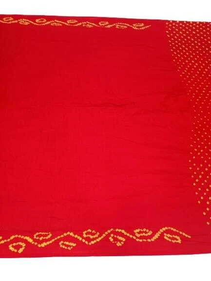 All Over Red Color Pure Gaji Silk Bandhani Saree-1