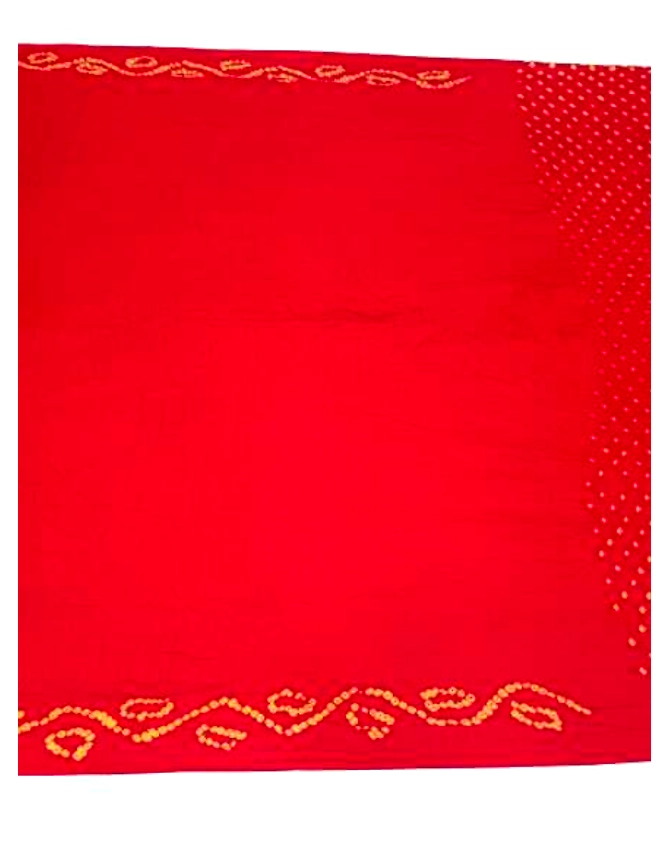 All Over Red Color Pure Gaji Silk Bandhani Saree-1