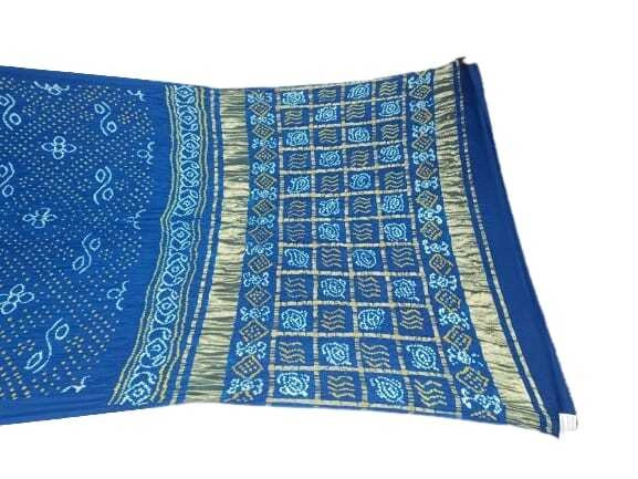 All Over Blue Color Pure Gaji Silk Bandhani Saree-KSA7X-10015