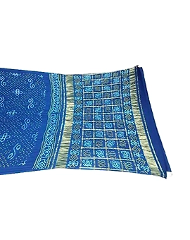 All Over Blue Color Pure Gaji Silk Bandhani Saree
