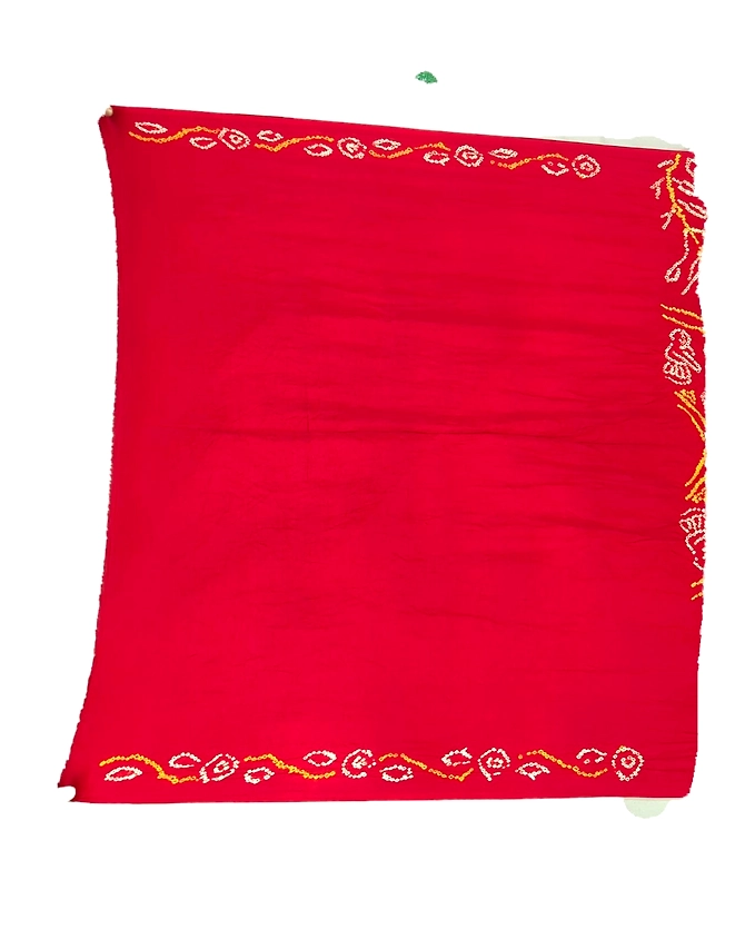 All Over Red Color Pure Gaji Silk Bandhani Saree(1)-2