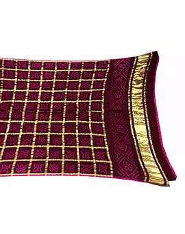 All Over Dark Maroon Color Gaji Silk Bandhani Dupatta