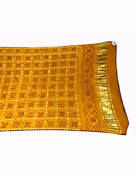 All Over Golden Color Gaji Silk Bandhani Dupatta