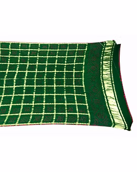 All Over Green Color Gaji Silk Bandhani Dupatta