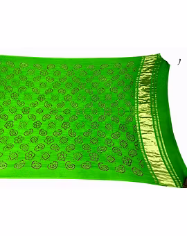 All Over Parrot Green Color Gaji Silk Bandhani Dupatta