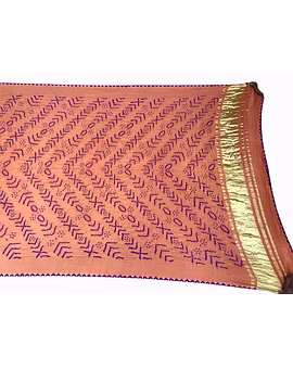 All Over Peach Color Gaji Silk Bandhani Dupatta