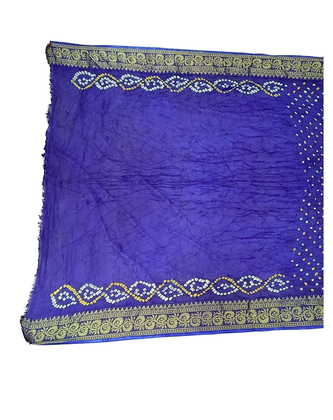 All Over Blue Color Art Silk Bandhani Saree-2