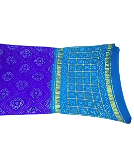 Blue & Sky Blue Color Gaji Silk Bandhani Saree
