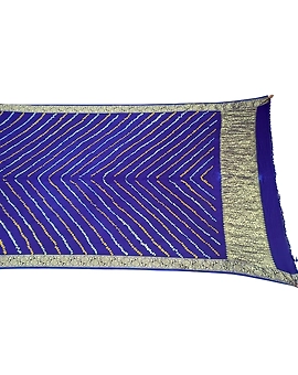 All Over Blue Color Art Gaji Silk Bandhani Dupatta