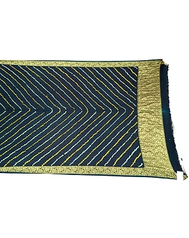 All Over Indigo Color Art Gaji Silk Bandhani Dupatta