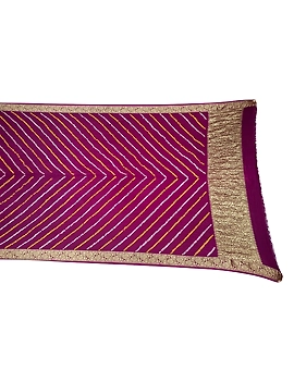 All Over Magenta Color Art Gaji Silk Bandhani Dupatta