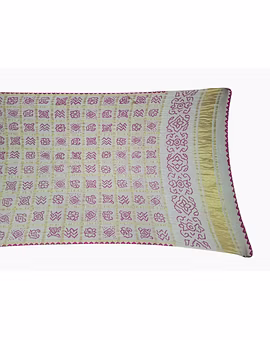 All Over White Color Gaji Silk Bandhani Dupatta