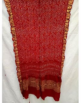All Over Maroon Color Gaji Silk Bandhani Dupatta