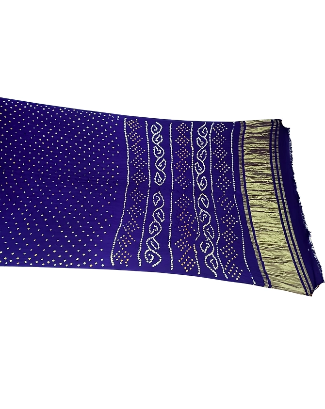 All Over Blue Color Art Silk Bandhani Saree-KSA3X-10765