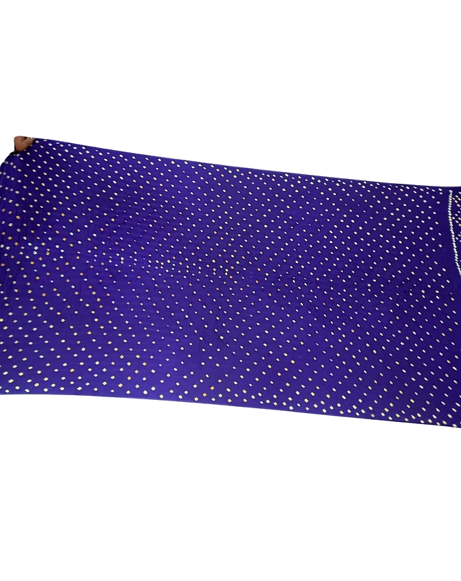 All Over Blue Color Art Silk Bandhani Saree-2