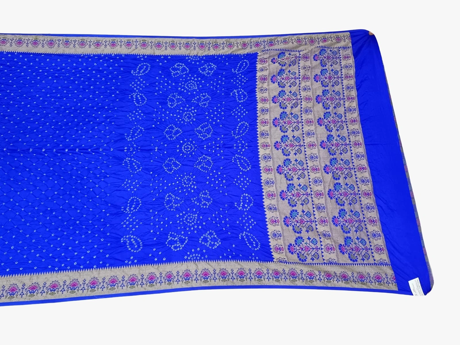 All Over Blue Color Dupion Silk Bandhani Saree-KSA6X-90410