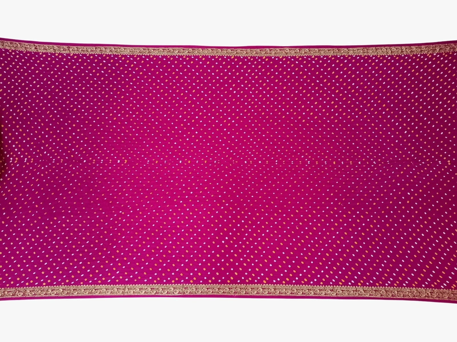 All Over Magenta Color Gaji Silk Bandhani Saree-2