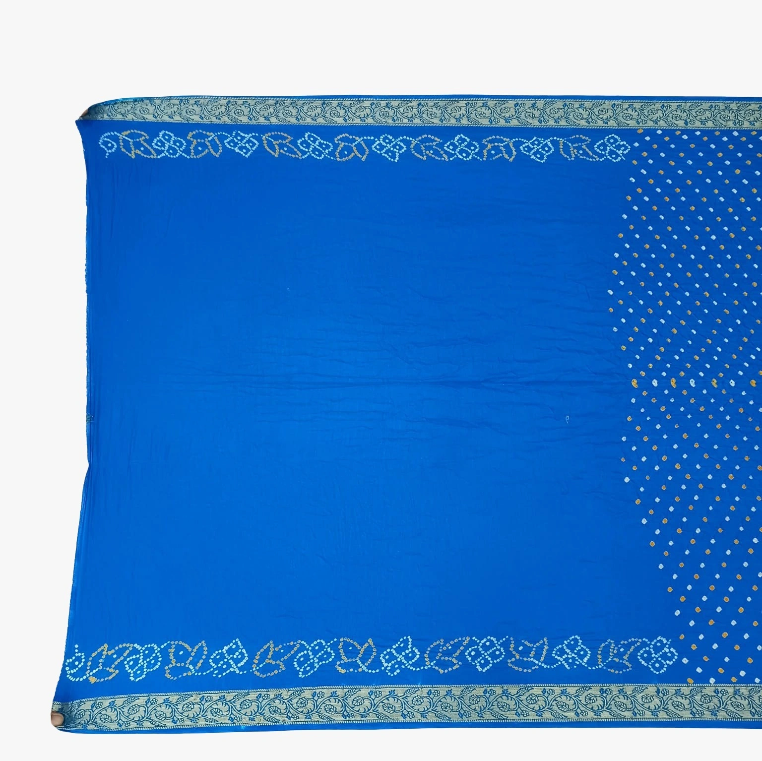 All Over Sky Blue Color Gaji Silk Bandhani Saree-1