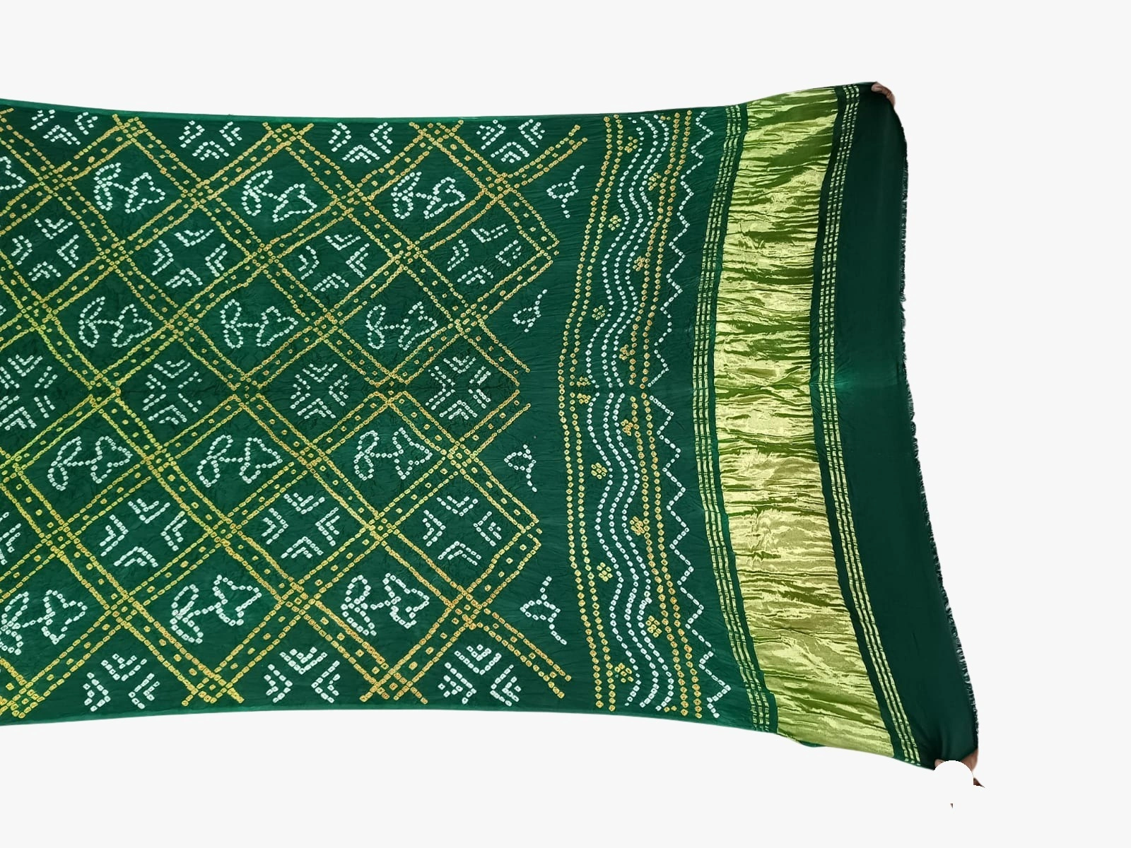 All Over Green Color Art Silk Bandhani Dupatta-KSH3X-9964