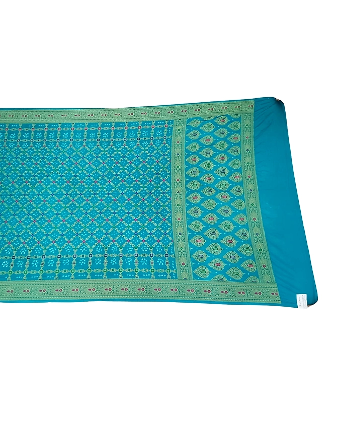 All Over Sea Green Color Dupion Silk Bandhani Saree-KSA6X-90417