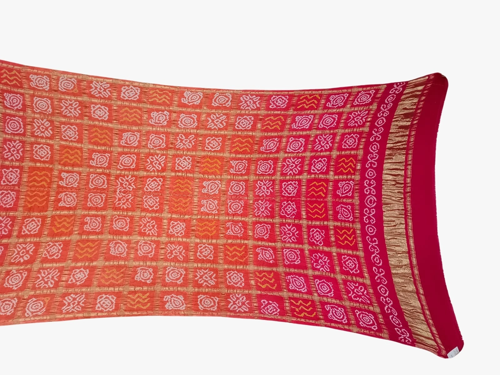 Pink &amp; Peach Color Pure Gaji Silk Bandhani Dupatta-KSH7X-10112