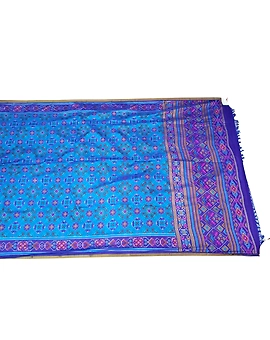 All Over Sky Blue Color Art Silk Print Patola Dupatta