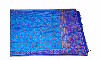 All Over Sky Blue Color Art Silk Print Patola Dupatta