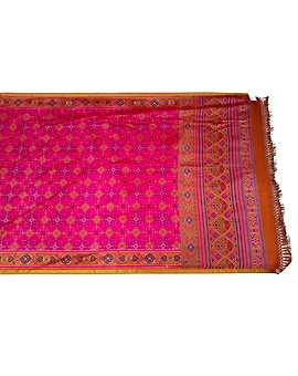 All Over Pink Color Art Silk Print Patola Dupatta