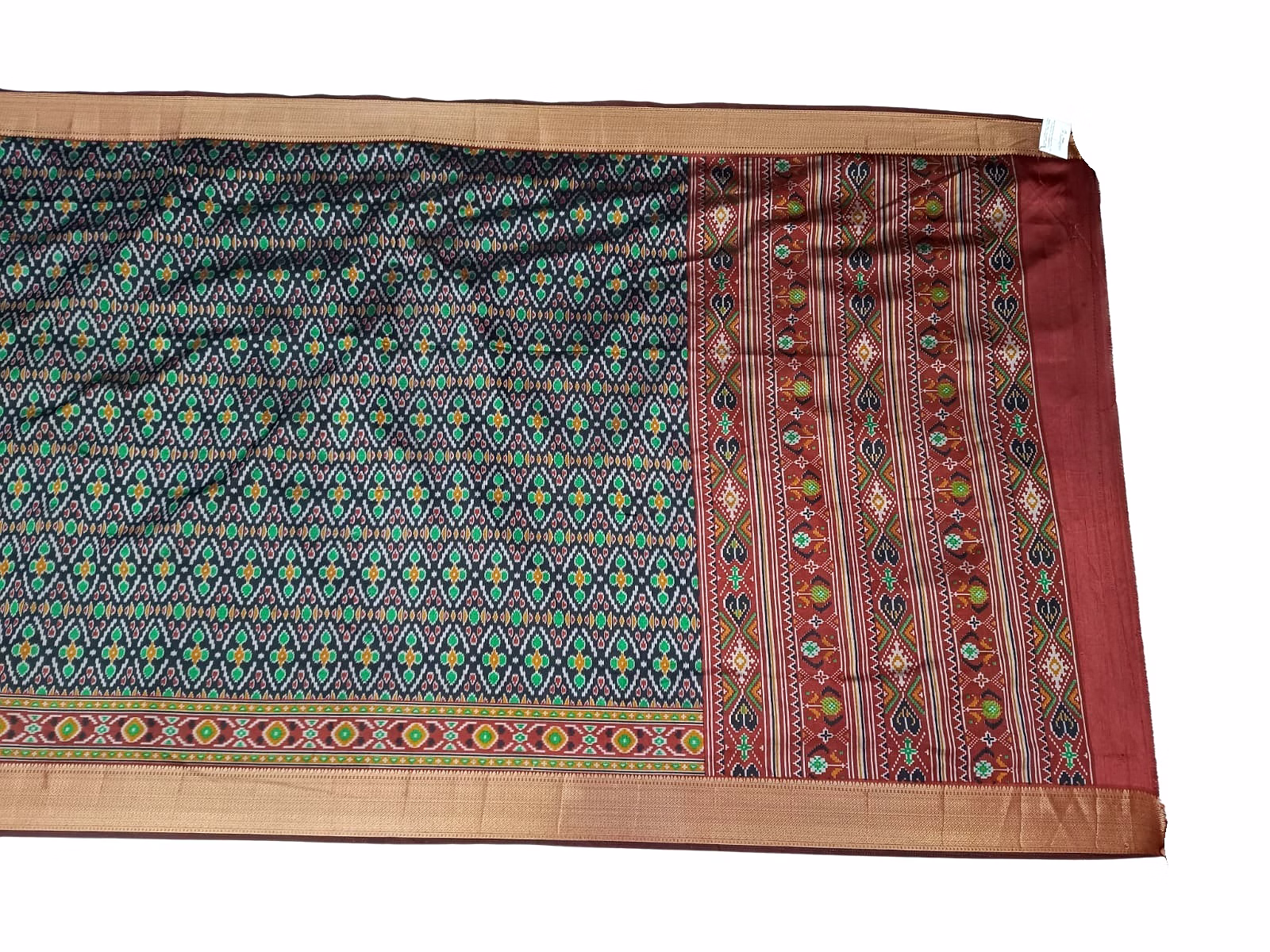 All Over Black Color Art Silk Patola Print Saree image 3