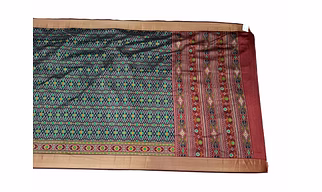 All Over Black Color Art Silk Patola Print Saree
