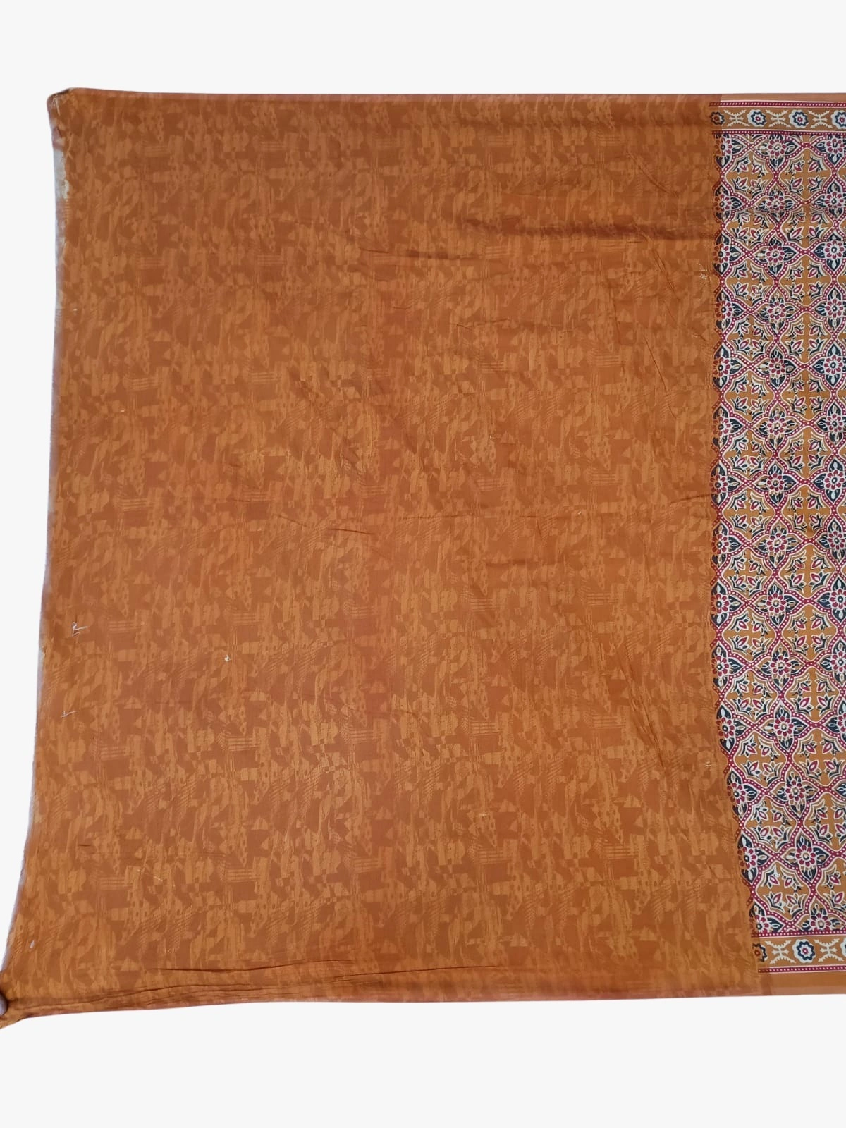 All Over Rust Color Art Silk Patola Print Saree-2