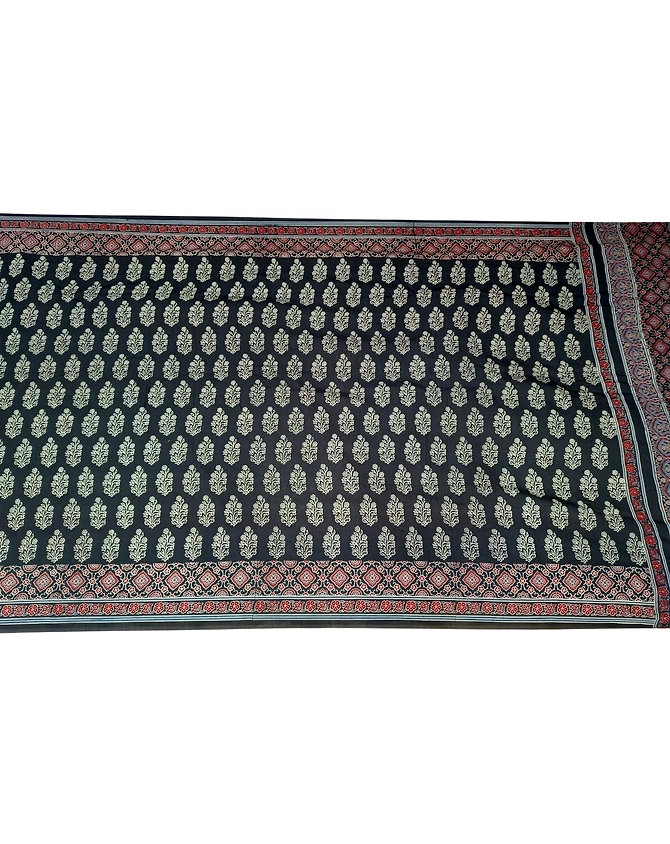 All Over Black Color Art Silk Patola Print Saree-1