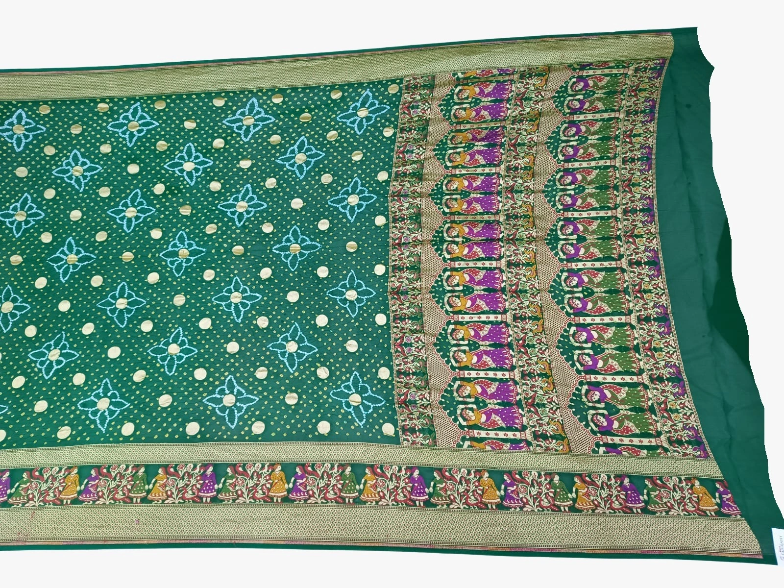 All Over Green Color Banarasi Georgette Bandhani Saree-KSA11X-9892