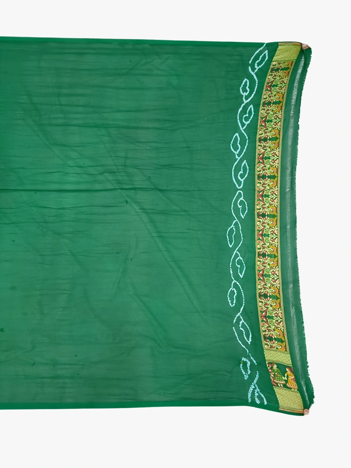 All Over Green Color Banarasi Georgette Bandhani Saree-1