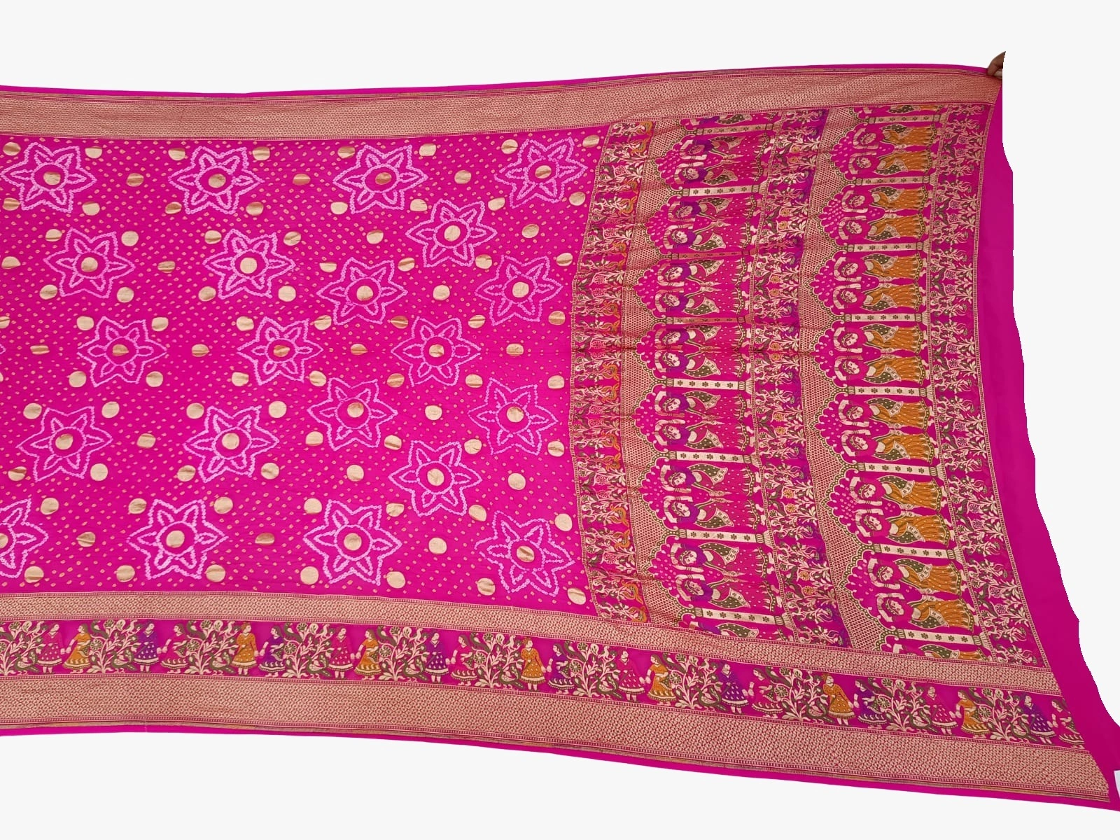 All Over Pink Color Banarasi Georgette Bandhani Saree-KSA11X-9893