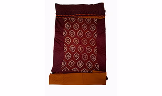 Chocolate & Rust Color Cotton Satin Bandhani Dress