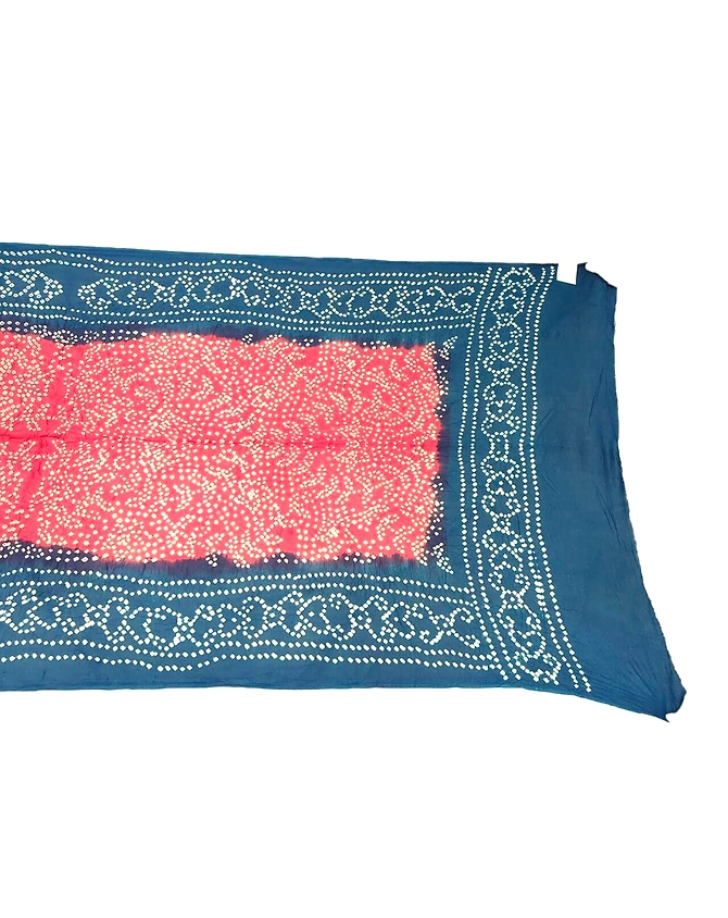Onion &amp; Morpichh Color Cotton Satin Bandhani Dupatta-1