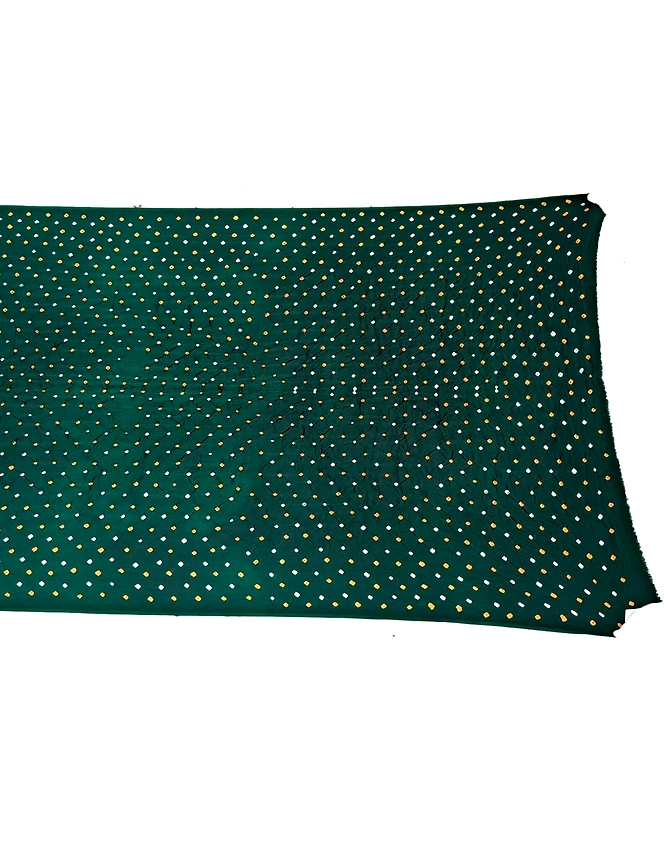 All Over Dark Green Color Art Gaji Than Bandhani (3 Mtr)-1