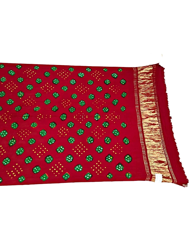 All Over Maroon Color Art Gaji Bandhani Dupatta-2