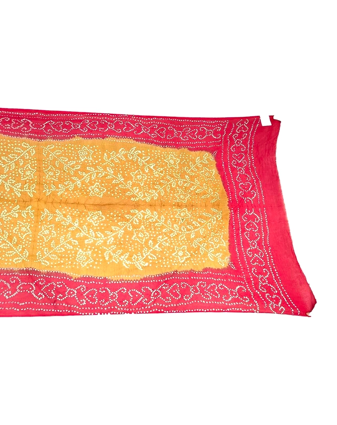 Rust &amp; Red Color Cotton Satin Bandhani Dupatta-2
