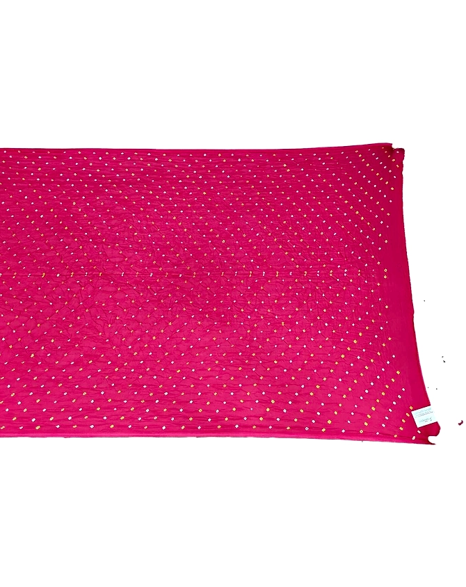 All Over Pink Color Art Gaji Bandhani Than (3Mtr)-2