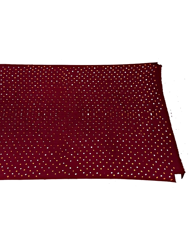 All Over Maroon Color Art Gaji Badhani Than (3 Mtr)-2