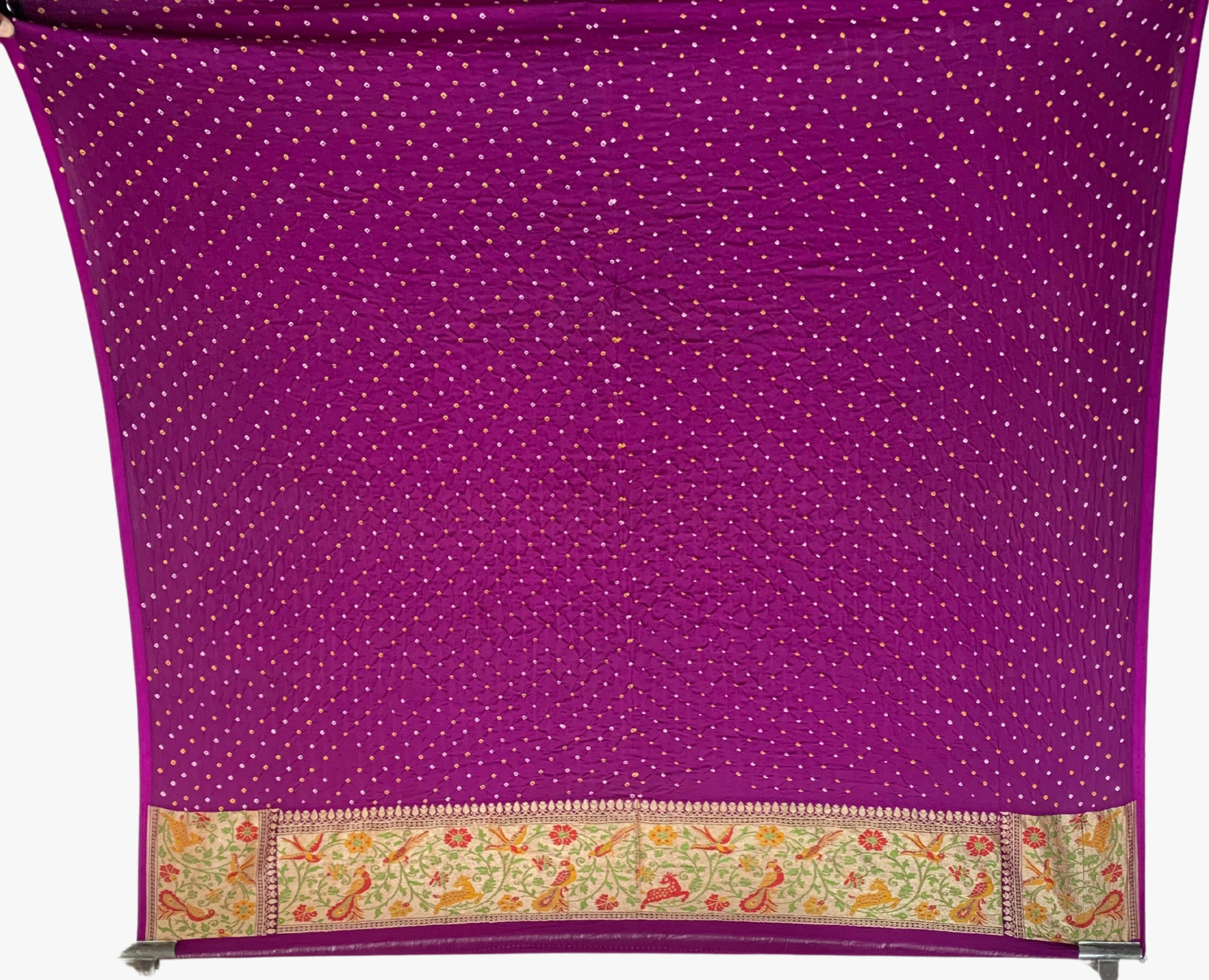 Pink &amp; Magenta Shaded Color Banarasi Georgete Bandhani Saree-2