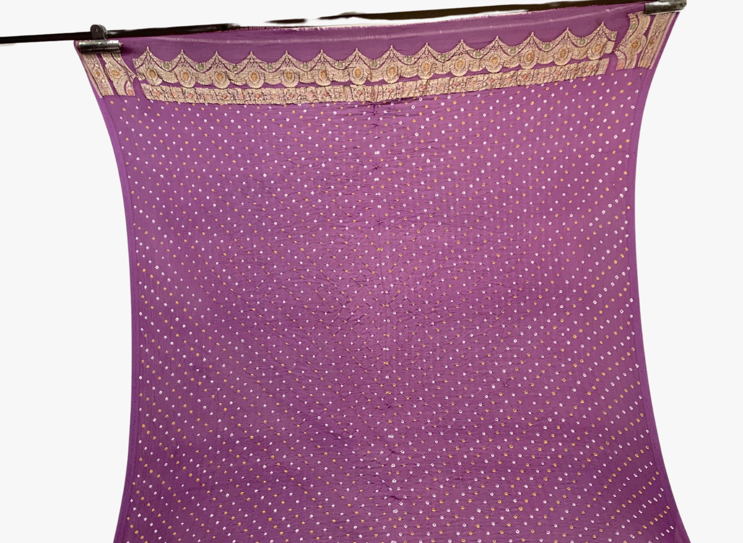 Pink &amp; Magenta Shaded Color Banarasi Georgette Bandhani Saree-2