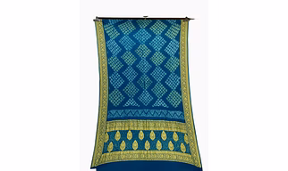 All Over indigo Color Banarasi Georgete Bandhani Saree