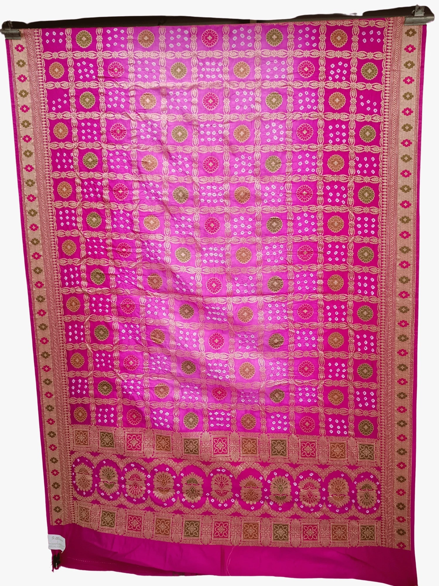 All Over Pink Shaded Color Dupion Silk Bandhani Saree-KSA6X-90450