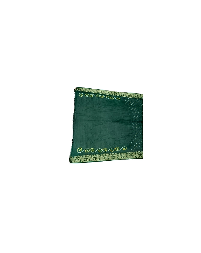 All Over Green Color Art Silk Bandhani Saree-4
