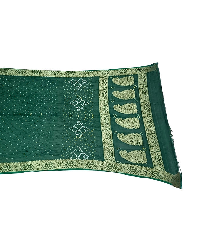 All Over Green Color Art Silk Bandhani Saree-KSA3X-10804