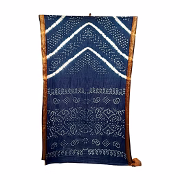 kala sanskruti retail pvt.ltd. all over indigo color cotton bandhani saree